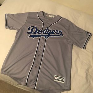 Gray Majestic Dodgers Jersey